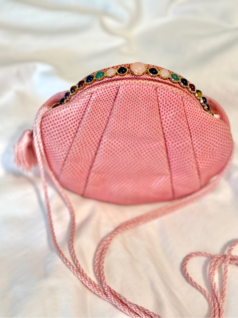 Super Rare Pink Judith Leiber Jeweled Frame  Vintage Bag
